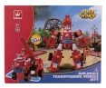 Конструктор-трансформер Super Wings Small Blocks 2-in-1 Buildable Transforming Vehicle Jett, Джетт