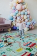 Дитячий двосторонній розвиваючий  складний термокилимок для повзання POPPET "Транспорт та Зоольотчики", 200х180x1 см