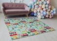 Дитячий двосторонній розвиваючий  складний термокилимок для повзання POPPET "Транспорт та Зоольотчики", 200х180x1 см