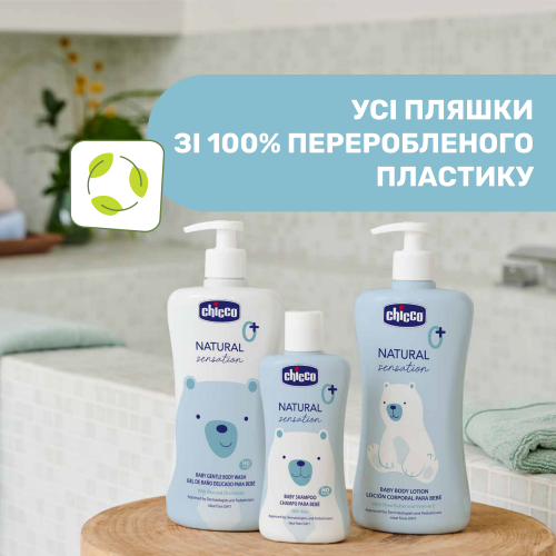 Шампунь с алоэ и маслом сладкого миндаля Chicco Natural Sensation "Без слез", 200 мл