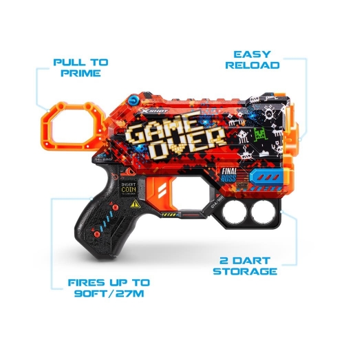Швидкострільний бластер X-SHOT Skins Menace Game Over  (8 патронів), 36515B