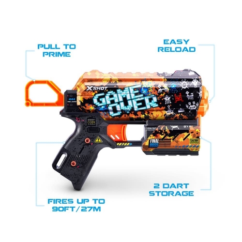 Швидкострільний бластер X-SHOT Skins Flux Game Over (8 патронів), 36516E