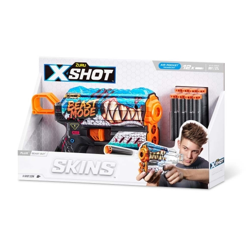 Быстрострельный бластер X-SHOT Skins Flux Beast Out (8 патронов), 36516L