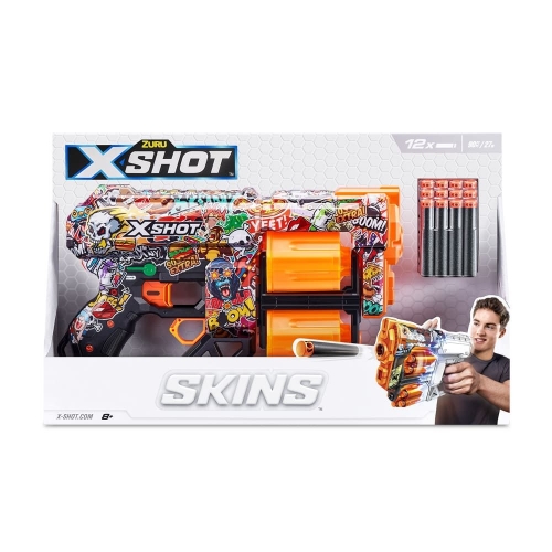 Быстрострельный бластер X-SHOT Skins Dread Sketch (12 патронов), 36517H
