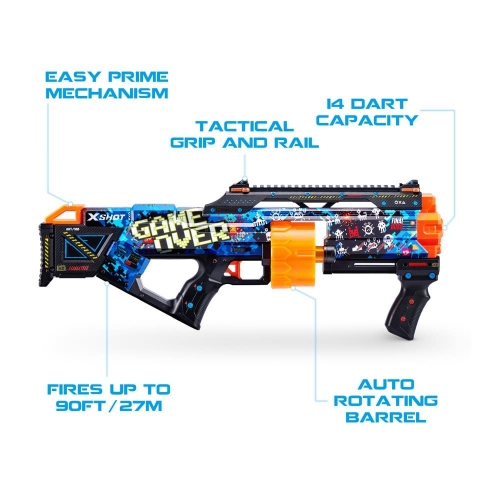 Швидкострільний бластер X-SHOT Skins Last Stand Game Over (16 патронів), 36518A