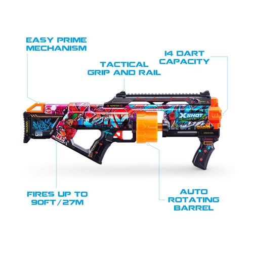 Швидкострільний бластер X-SHOT Skins Last Stand Graffiti (16 патронів), 36518B