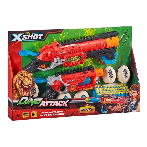 X-Shot Набір швидкострільних бластерів DINO Combo Pack (2 середніх яйця, 4 маленьких яйця, 48 патронів), арт.4859