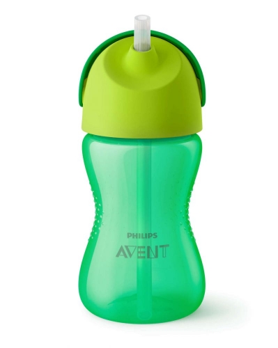 Чашка Avent с трубочкой 300 мл. 12+ зеленый SCF798/01