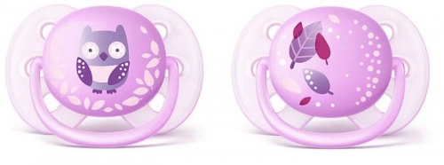 Пустушка для дівчаток Avent Ultra Soft Ортодонтична 2 шт 0+ SCF227/20