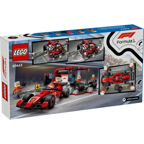 Конструктор LEGO City Піт-стоп і піт-екіпаж F1 з болідом Ferrari(60443)