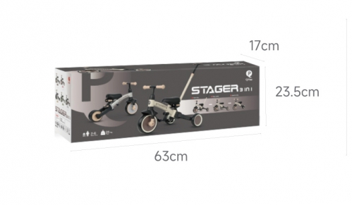 Велосипед з ручкою - біговел Stager 3 в1 Silver