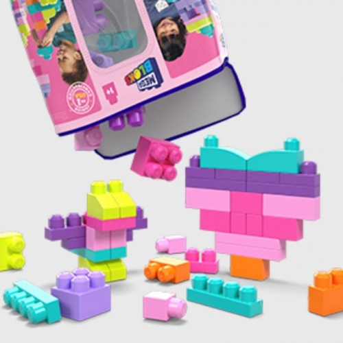 Конструктор рожевий у мішку (80 дет.) Mega Bloks