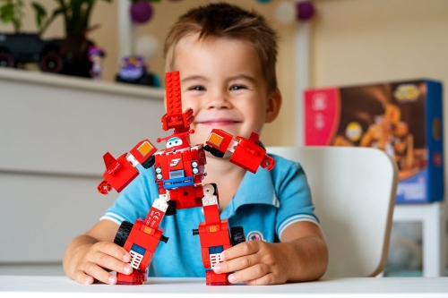 Конструктор-трансформер Super Wings Small Blocks 2-in-1 Buildable Transforming Vehicle Jett, Джетт