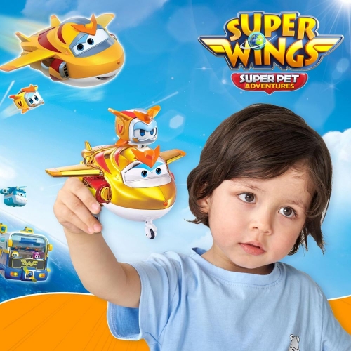 Игровой набор Super Wings Transforming Золотой Мальчик и любимец (Golden Boy & Pet)