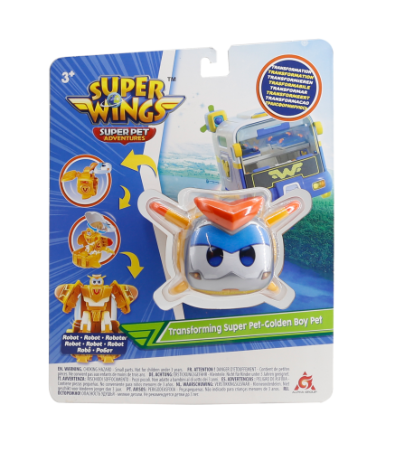 Игровая фигурка-трансформер Super Wings Золотой Мальчик любимец (Golden Boy pet)