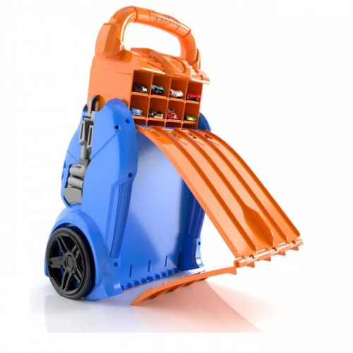 Портативный трек-контейнер с 4 параллельными дорожками Hot Wheels