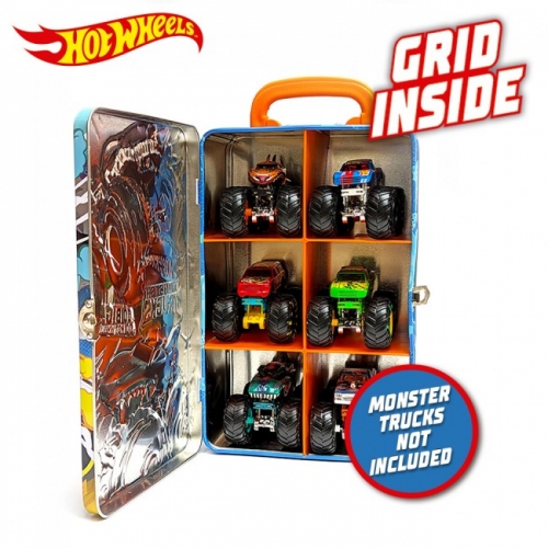 Металлический контейнер для хранения машинок серии "Monster Trucks" Hot Wheels