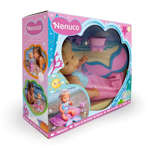 Лялька Ненуко-русалонька на пляжі, 35 см