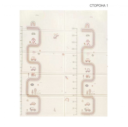 Дитячий двосторонній, складний килимок "Весела вулиця та Диво-цифри", 150х180x1 см