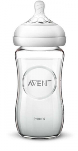 Бутылочка для кормления Avent Natural стеклянная 240 мл (SCF053/17)