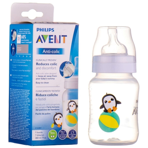 Бутылочка для кормления Avent Anti-colic Пингвин, 260 мл (SCF821/13)
