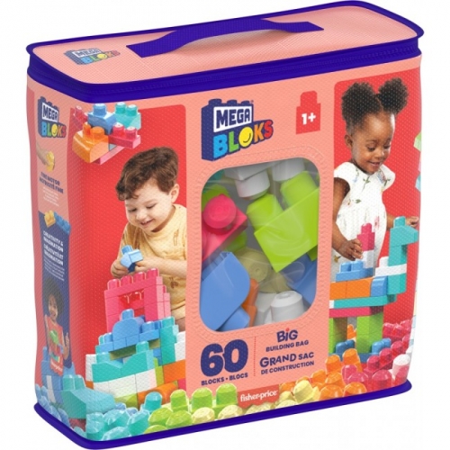 Конструктор рожевий  у мішку (60 дет.) Mega Bloks